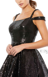 4 of 4 Mac Duggal 49484i Dress Noir-Sequin