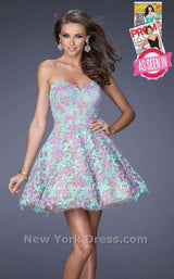 2 of 8 La Femme 20063 Aqua/Purple