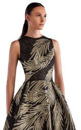 2 of 2 Edward Arsouni Couture SS0498 Dress Black-Gold