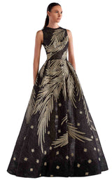 1 of 2 Edward Arsouni Couture SS0498 Dress Black-Gold