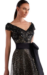 2 of 2 Edward Arsouni Couture SS0500 Dress Black-Gold