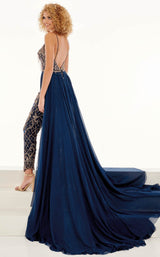 3 of 7 Rachel Allan 50001 Jumpsuit Navy-Rose-Gold