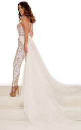 4 of 7 Rachel Allan 50001 Jumpsuit White-Rose-Gold-Silver
