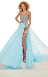 2 of 7 Rachel Allan 50013 Dress Powder-Blue-Multi