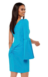 3 of 4 Rachel Allan 50038 Dress Ocean-Blue