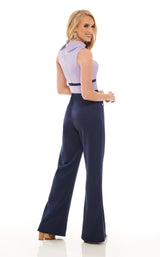 4 of 6 Rachel Allan 50040 Jumpsuit Lilac-Navy