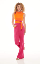 2 of 6 Rachel Allan 50040 Jumpsuit Tangerine-Magenta