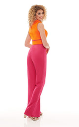 5 of 6 Rachel Allan 50040 Jumpsuit Tangerine-Magenta