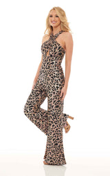 1 of 2 Rachel Allan 50051 Jumpsuit Animal-Black