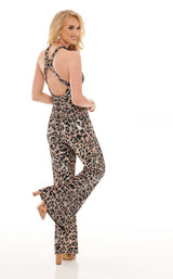2 of 2 Rachel Allan 50051 Jumpsuit Animal-Black