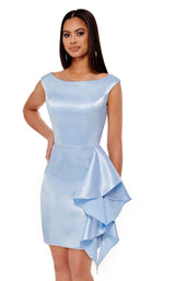 1 of 5 Rachel Allan 50065 Dress Aqua-Blue