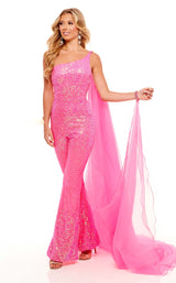 1 of 4 Rachel Allan 50076 Jumpsuit Hot-Pink-Iridescent