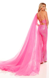 3 of 4 Rachel Allan 50076 Jumpsuit Hot-Pink-Iridescent
