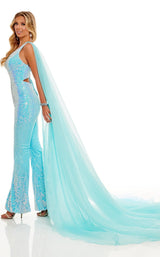 4 of 4 Rachel Allan 50076 Jumpsuit Powder-Blue-Iridescent