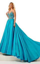 2 of 4 Rachel Allan 50078 Dress Turquoise