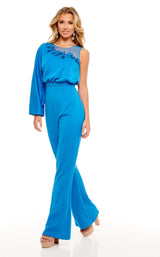 2 of 4 Rachel Allan 50080 Jumpsuit Ocean-Blue