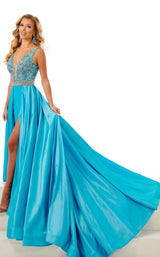 3 of 6 Rachel Allan 50104 Dress Aqua-Blue