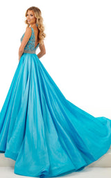 6 of 6 Rachel Allan 50104 Dress Aqua-Blue