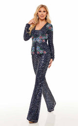 2 of 3 Rachel Allan 50111 Jumpsuit Black-Multi
