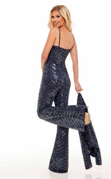 3 of 3 Rachel Allan 50111 Jumpsuit Navy-Multi