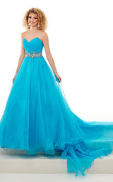 1 of 4 Rachel Allan 50112 Dress Ocean-Blue