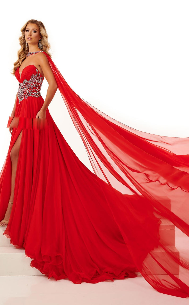 Rachel Allan 50118 Dress Red-Multi