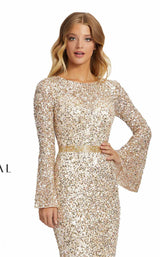 5 of 7 Mac Duggal 5014D Dress Nude-Gold