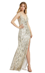 1 of 3 Mac Duggal 5018M Dress Nude-Gold