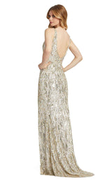 2 of 3 Mac Duggal 5018M Dress Nude-Gold