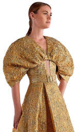 4 of 4 Edward Arsouni Couture SS0502 Dress Gold