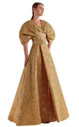 2 of 4 Edward Arsouni Couture SS0502 Dress Gold