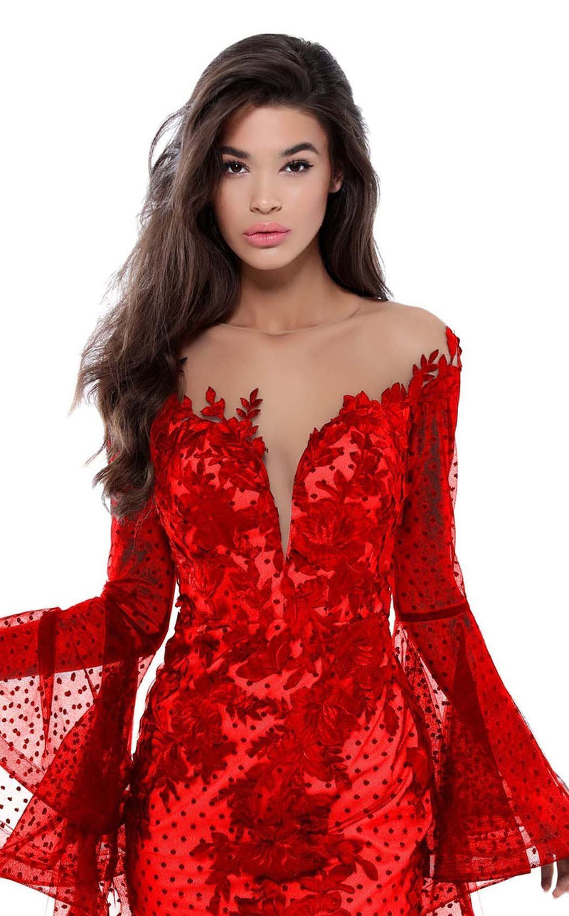tarik ediz red lace dress Tarik Ediz 54132