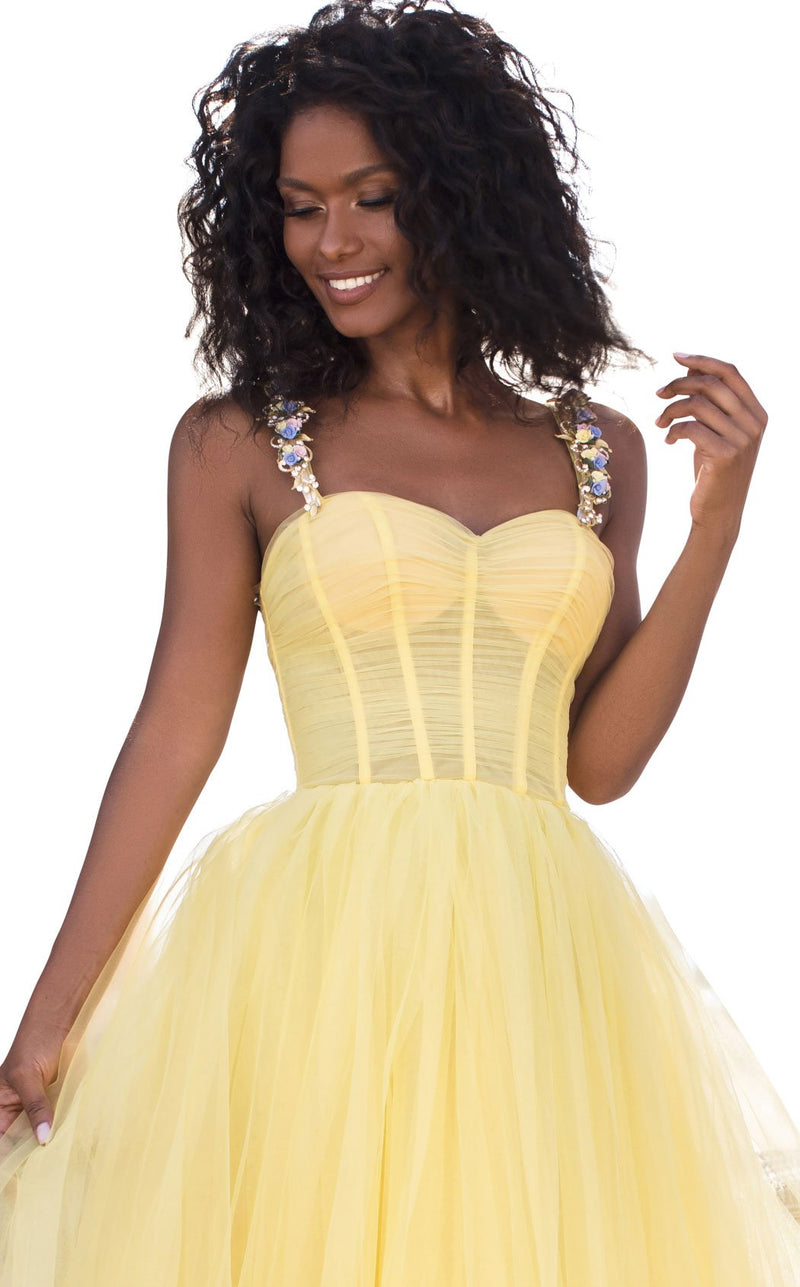 Tarik Ediz 50619 Dress Yellow