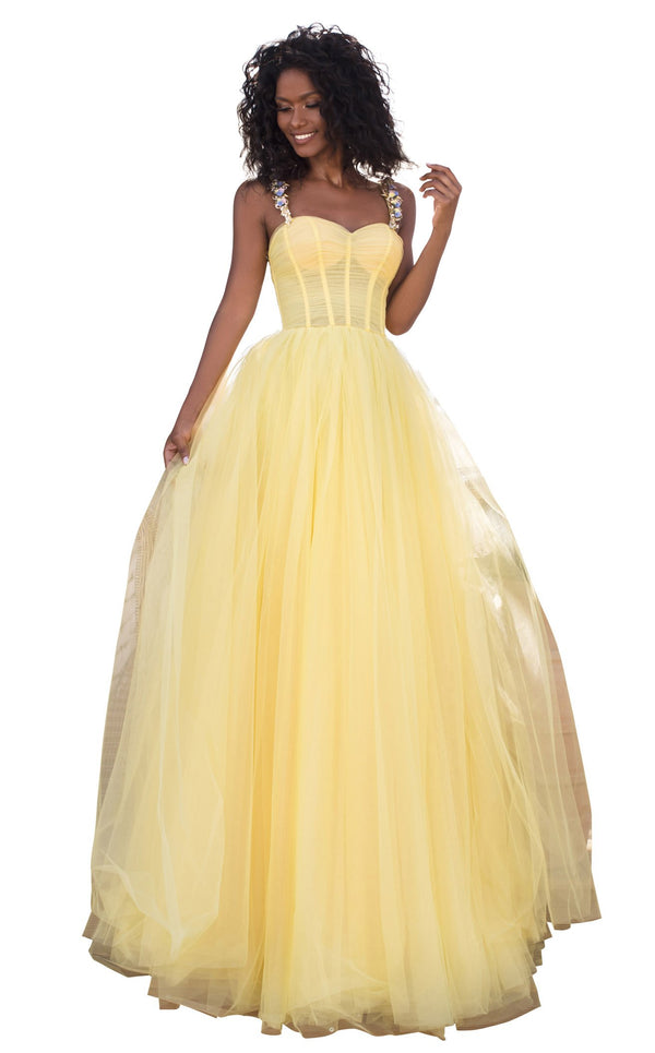 Tarik Ediz 50619 Dress Yellow