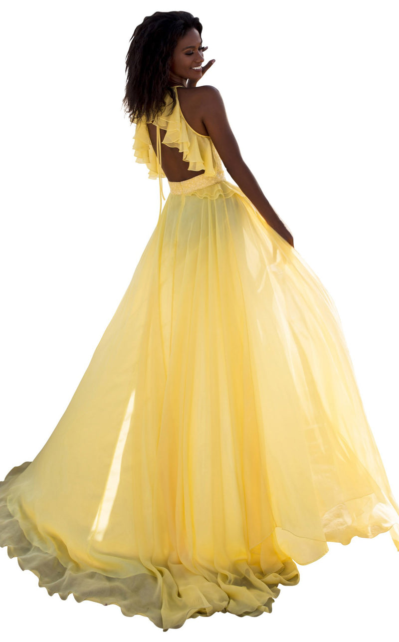 Tarik Ediz 50621 Dress Yellow