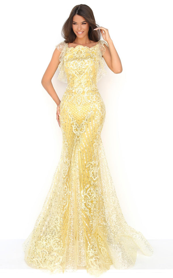 Tarik Ediz 50640 Dress Yellow