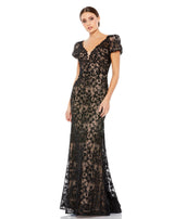 1 of 3 Mac Duggal 50644 Dress Black-Nude
