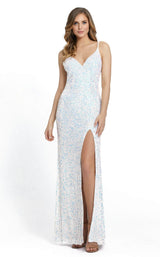 2 of 7 Mac Duggal 5064D Dress Crystal-White