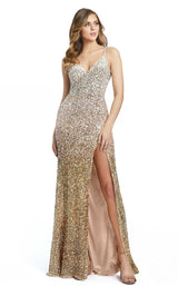 4 of 6 Mac Duggal 5064M Dress Nude-Gold-Ombre