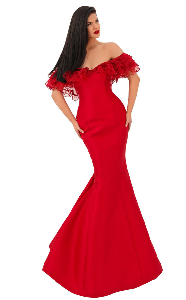 Tarik Ediz 50693 Dress Red