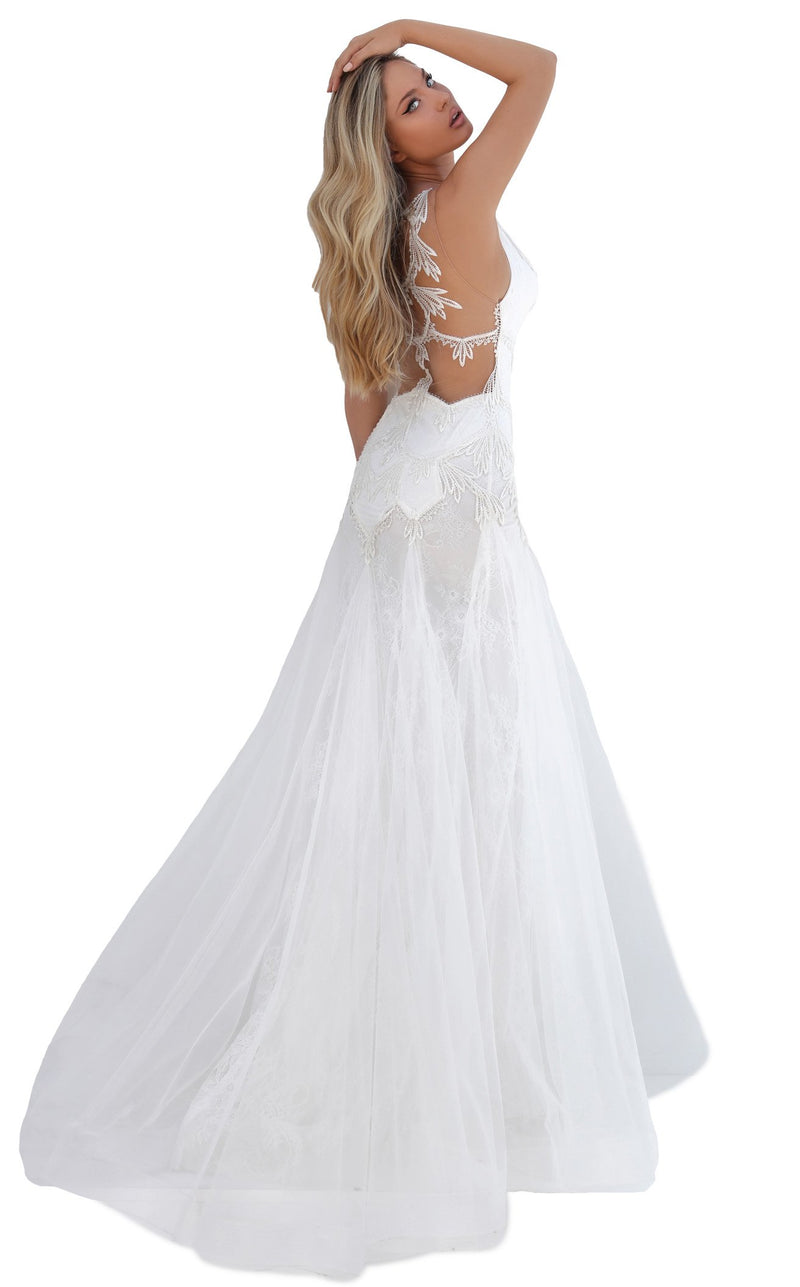 Tarik Ediz 50738 Dress Ivory