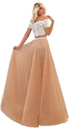 2 of 4 Tarik Ediz 50743 Dress Nude-Ivory