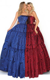 1 of 8 Tarik Ediz 50759 Dress Royal-Blue