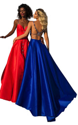 2 of 4 Tarik Ediz 50766 Dress Royal-Blue