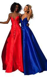 1 of 4 Tarik Ediz 50766 Dress Royal-Blue