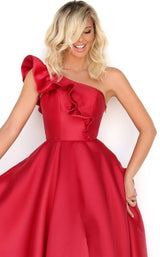 3 of 4 Tarik Ediz 50776 Dress Red