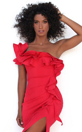 3 of 4 Tarik Ediz 50778 Dress Red