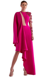 1 of 2 Edward Arsouni Couture SS0509 Dress Fuchsia