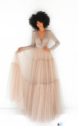 1 of 2 Tarik Ediz 51022 Dress Nude