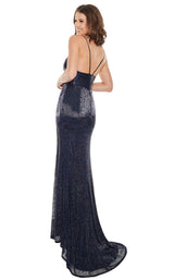 3 of 6 Rachel Allan 5106 Dress Iridescent-Navy